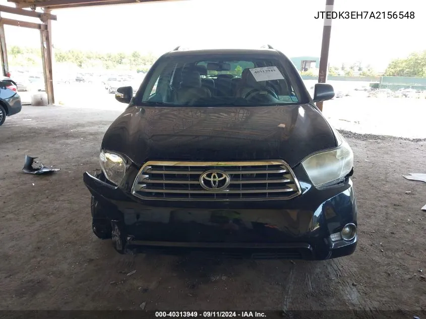 2010 Toyota Highlander Limited VIN: JTEDK3EH7A2156548 Lot: 40313949