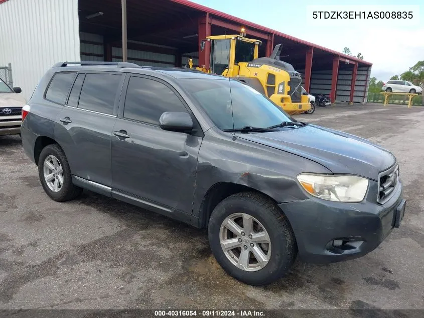 2010 Toyota Highlander VIN: 5TDZK3EH1AS008835 Lot: 40316054