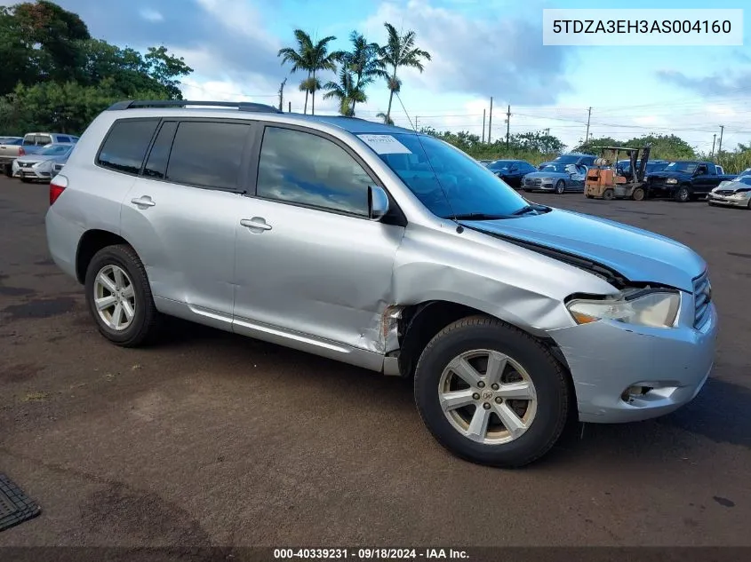 2010 Toyota Highlander VIN: 5TDZA3EH3AS004160 Lot: 40339231