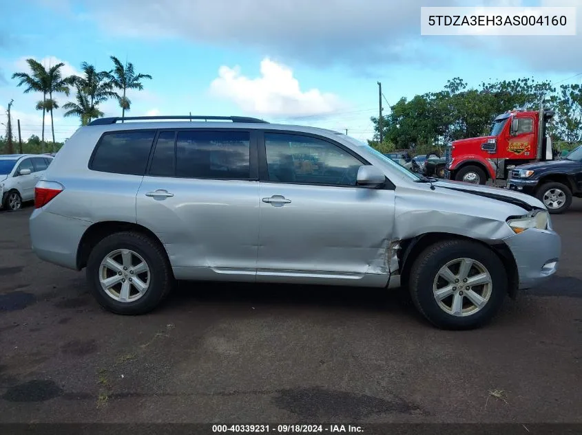 2010 Toyota Highlander VIN: 5TDZA3EH3AS004160 Lot: 40339231