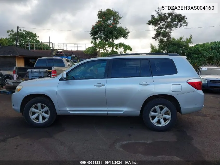 2010 Toyota Highlander VIN: 5TDZA3EH3AS004160 Lot: 40339231