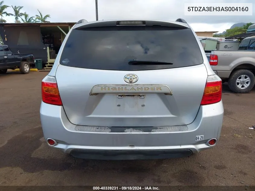 2010 Toyota Highlander VIN: 5TDZA3EH3AS004160 Lot: 40339231