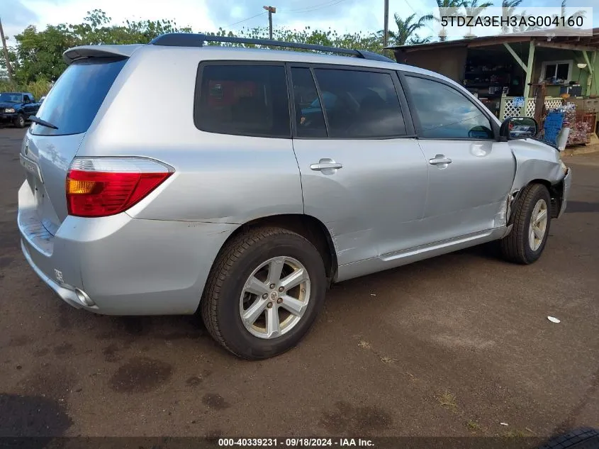 2010 Toyota Highlander VIN: 5TDZA3EH3AS004160 Lot: 40339231