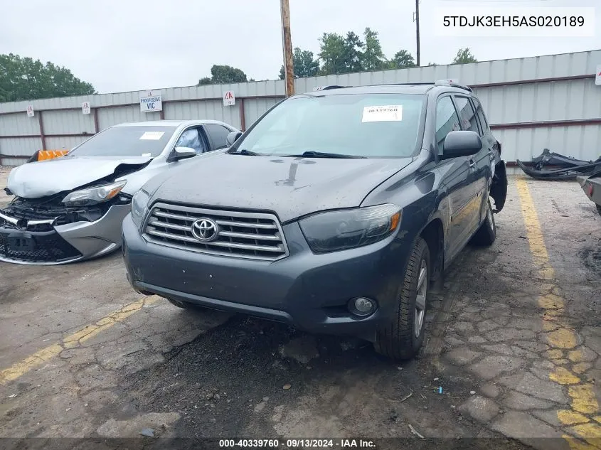 5TDJK3EH5AS020189 2010 Toyota Highlander Se V6