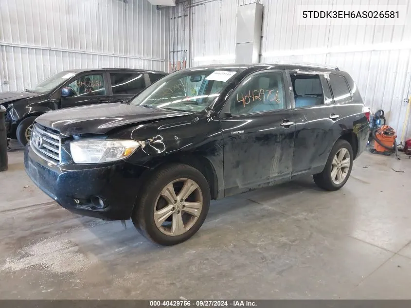 5TDDK3EH6AS026581 2010 Toyota Highlander Limited V6