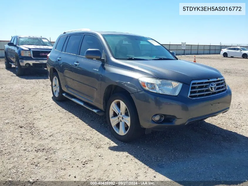 2010 Toyota Highlander Limited V6 VIN: 5TDYK3EH5AS016772 Lot: 40438992