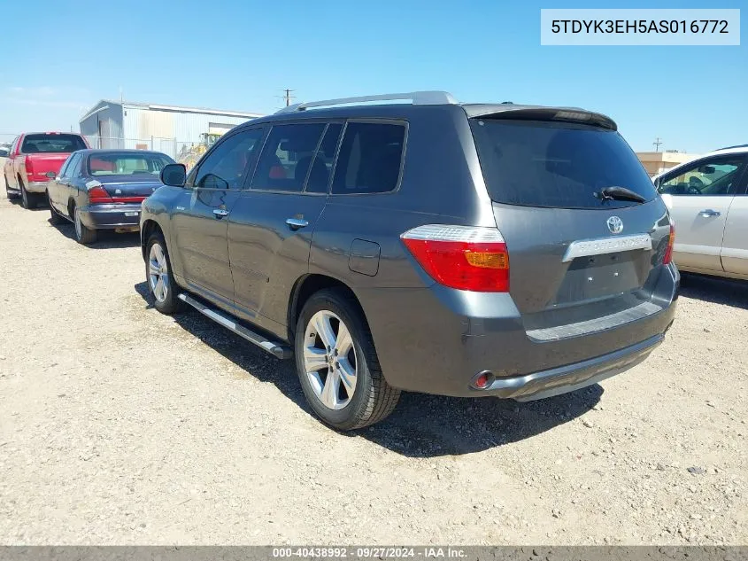 2010 Toyota Highlander Limited V6 VIN: 5TDYK3EH5AS016772 Lot: 40438992