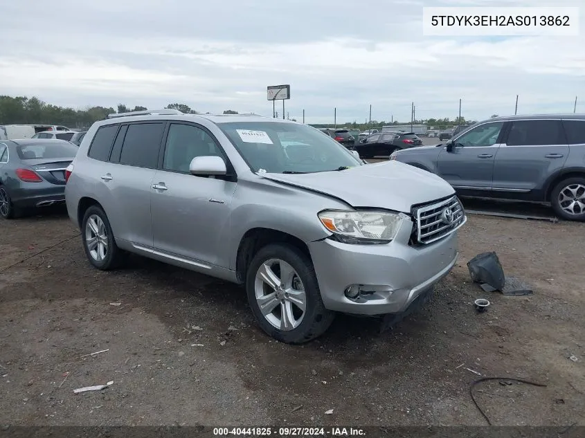 2010 Toyota Highlander Limited V6 VIN: 5TDYK3EH2AS013862 Lot: 40441825