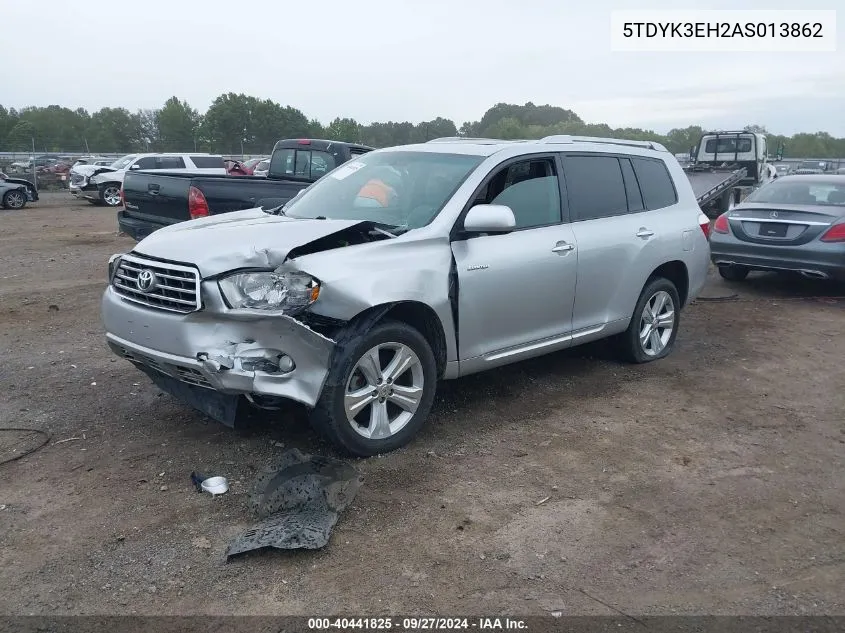 2010 Toyota Highlander Limited V6 VIN: 5TDYK3EH2AS013862 Lot: 40441825