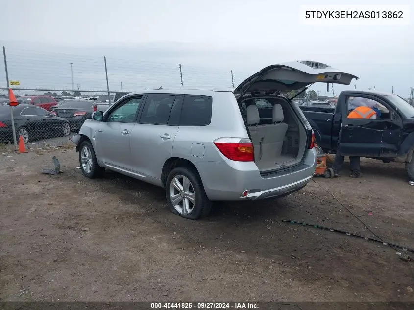 2010 Toyota Highlander Limited V6 VIN: 5TDYK3EH2AS013862 Lot: 40441825