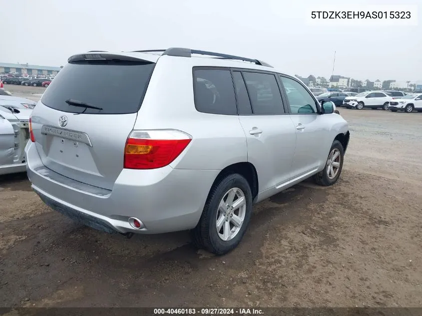 2010 Toyota Highlander Base V6 VIN: 5TDZK3EH9AS015323 Lot: 40460183