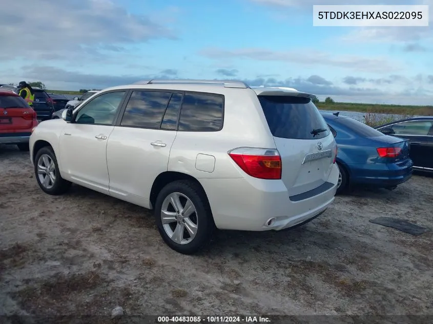 2010 Toyota Highlander Limited V6 VIN: 5TDDK3EHXAS022095 Lot: 40483085