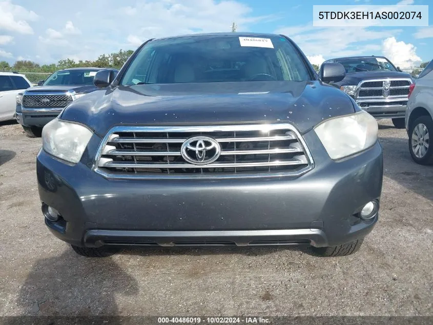 2010 Toyota Highlander Limited V6 VIN: 5TDDK3EH1AS002074 Lot: 40486019