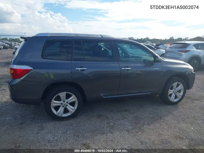 2010 Toyota Highlander Limited V6 VIN: 5TDDK3EH1AS002074 Lot: 40486019