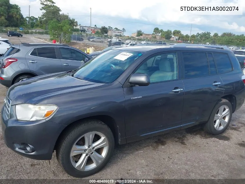 2010 Toyota Highlander Limited V6 VIN: 5TDDK3EH1AS002074 Lot: 40486019