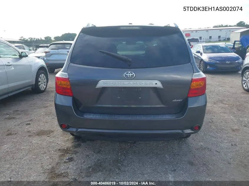 2010 Toyota Highlander Limited V6 VIN: 5TDDK3EH1AS002074 Lot: 40486019