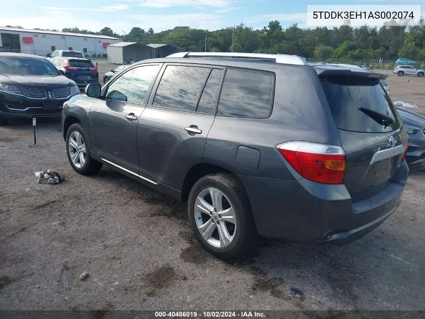 2010 Toyota Highlander Limited V6 VIN: 5TDDK3EH1AS002074 Lot: 40486019