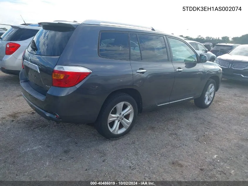 2010 Toyota Highlander Limited V6 VIN: 5TDDK3EH1AS002074 Lot: 40486019