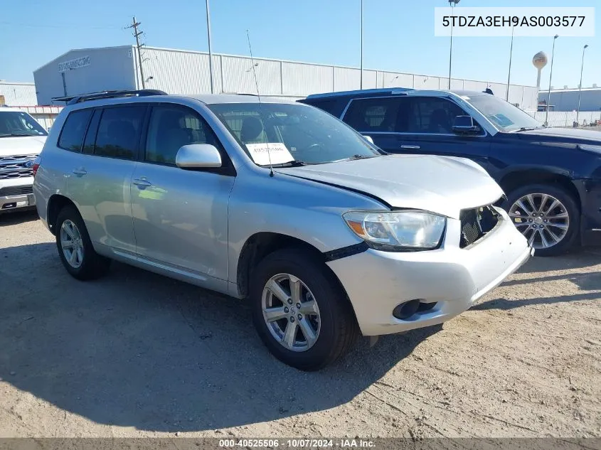 2010 Toyota Highlander VIN: 5TDZA3EH9AS003577 Lot: 40525506