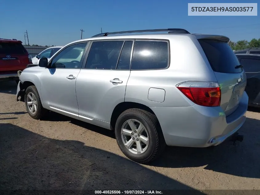 2010 Toyota Highlander VIN: 5TDZA3EH9AS003577 Lot: 40525506