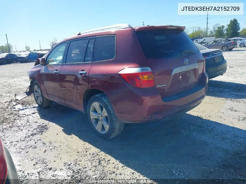 2010 Toyota Highlander Limited V6 VIN: JTEDK3EH7A2152709 Lot: 40528974