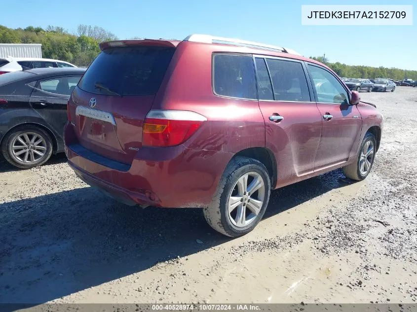 2010 Toyota Highlander Limited V6 VIN: JTEDK3EH7A2152709 Lot: 40528974