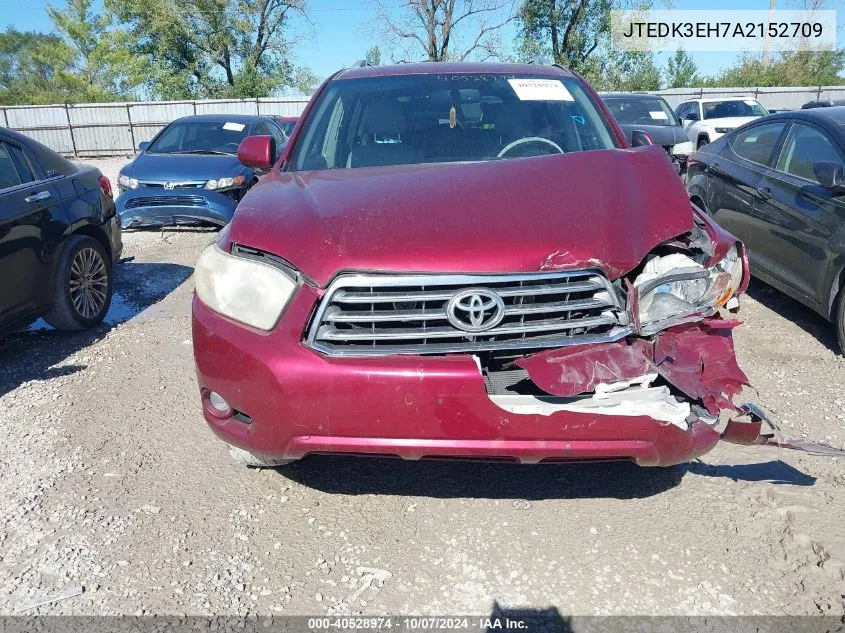 2010 Toyota Highlander Limited V6 VIN: JTEDK3EH7A2152709 Lot: 40528974