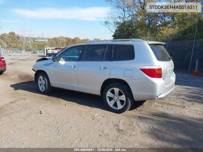 2010 Toyota Highlander Limited V6 VIN: 5TDDK3EH4AS016311 Lot: 40605991