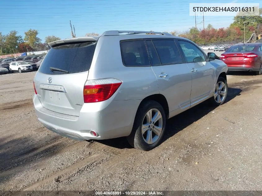 2010 Toyota Highlander Limited V6 VIN: 5TDDK3EH4AS016311 Lot: 40605991