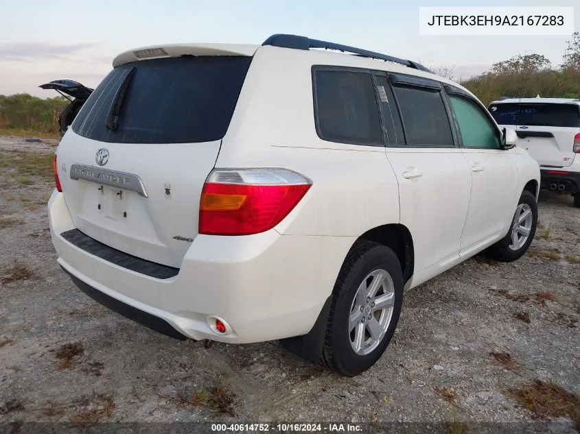 2010 Toyota Highlander Base V6 VIN: JTEBK3EH9A2167283 Lot: 40614752