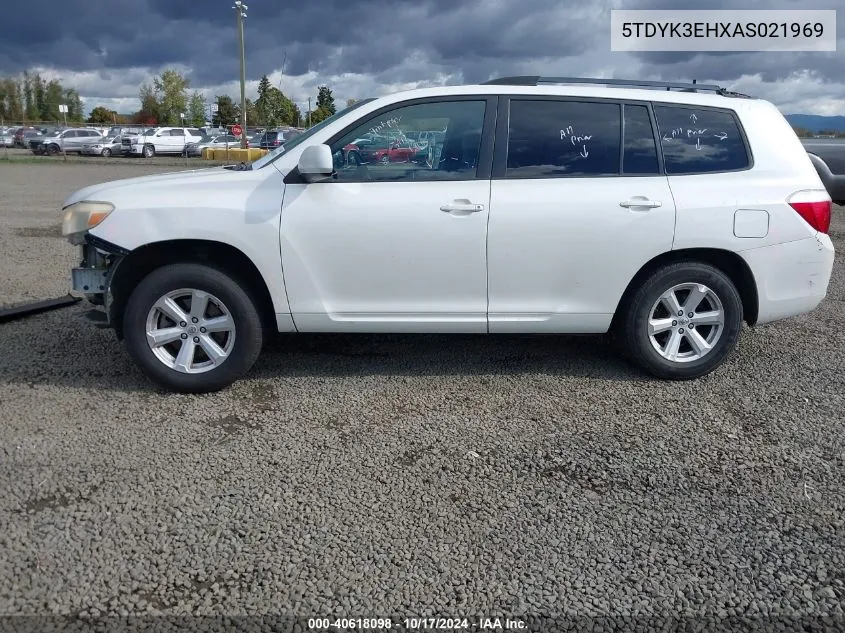 2010 Toyota Highlander Limited V6 VIN: 5TDYK3EHXAS021969 Lot: 40618098