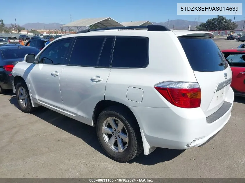 2010 Toyota Highlander Base V6 VIN: 5TDZK3EH9AS014639 Lot: 40631105