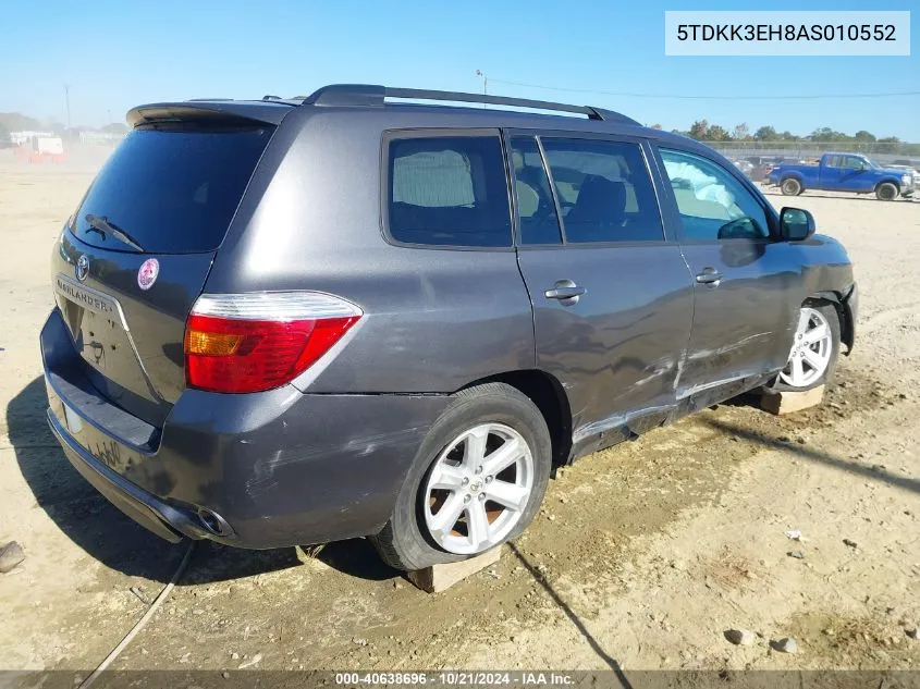 2010 Toyota Highlander Se V6 VIN: 5TDKK3EH8AS010552 Lot: 40638696