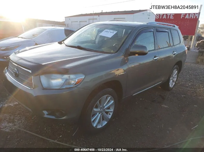 2010 Toyota Highlander Hybrid VIN: JTEBW3EH8A2045891 Lot: 40647458