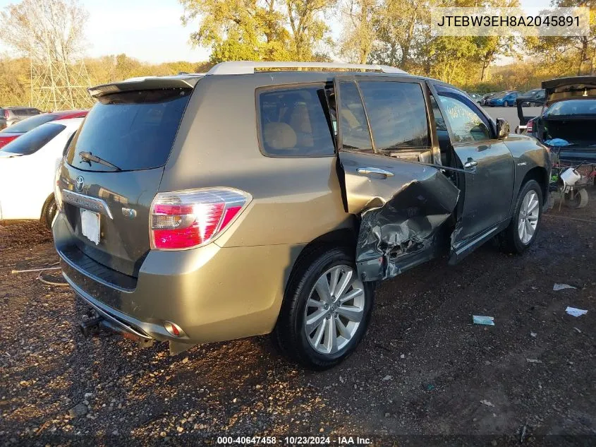 2010 Toyota Highlander Hybrid VIN: JTEBW3EH8A2045891 Lot: 40647458