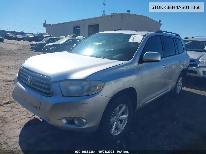 2010 Toyota Highlander Se V6 VIN: 5TDKK3EH4AS011066 Lot: 40652364