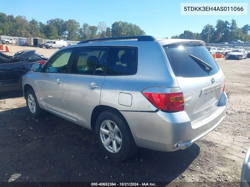 2010 Toyota Highlander Se V6 VIN: 5TDKK3EH4AS011066 Lot: 40652364