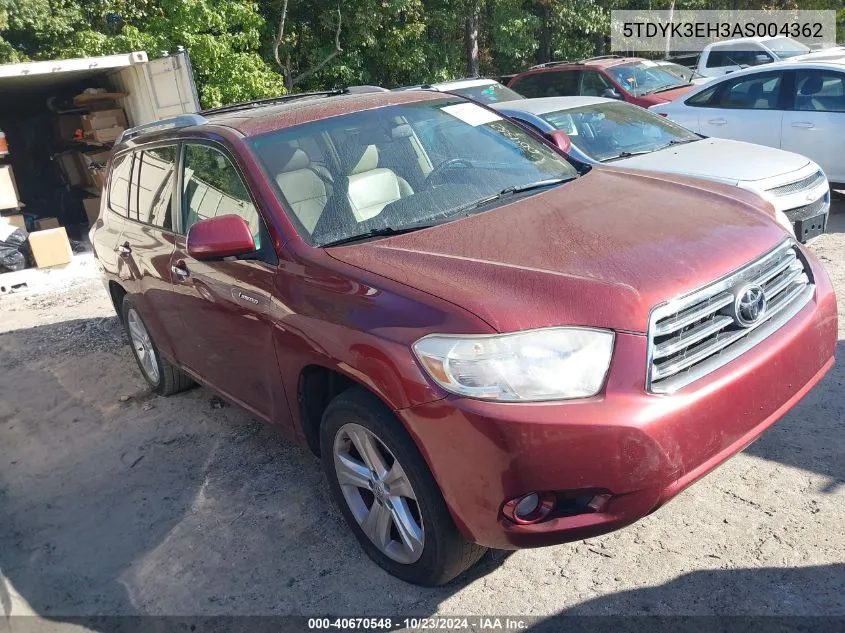 2010 Toyota Highlander Limited V6 VIN: 5TDYK3EH3AS004362 Lot: 40670548