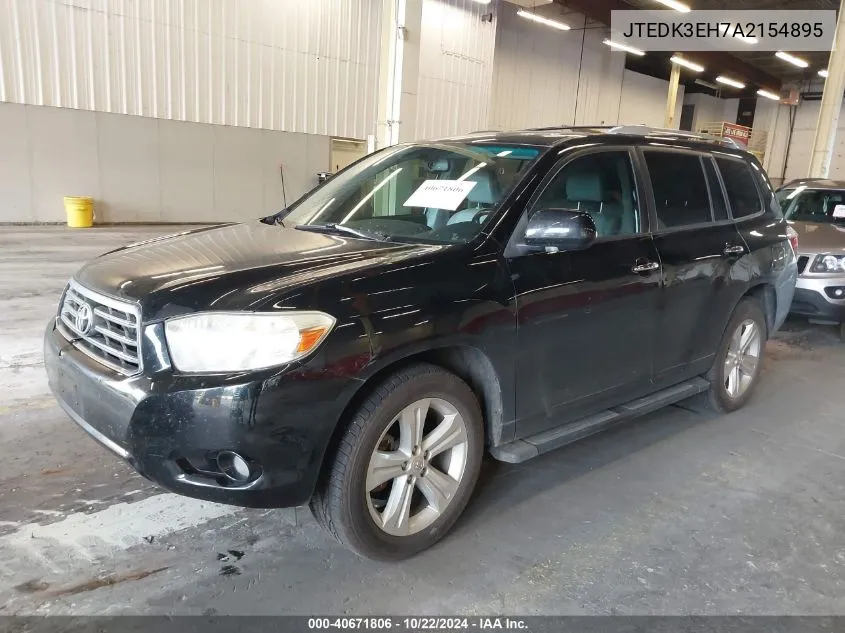 2010 Toyota Highlander Limited VIN: JTEDK3EH7A2154895 Lot: 40671806