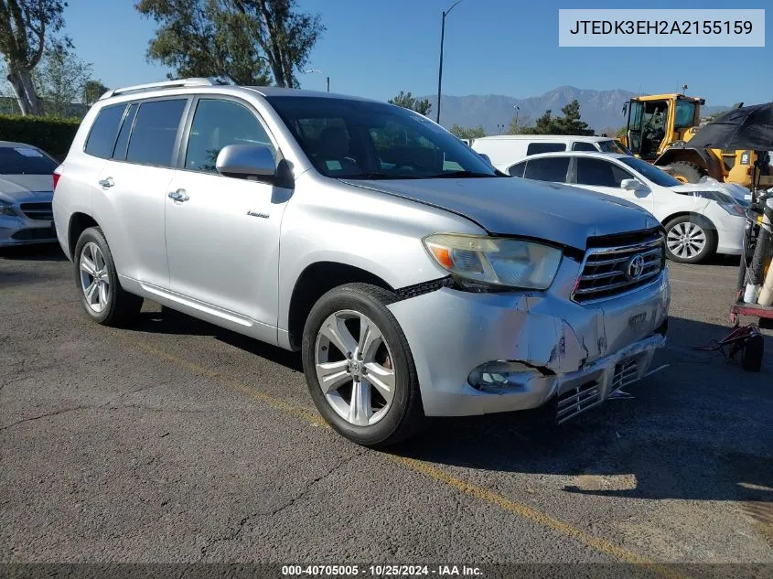 2010 Toyota Highlander Limited VIN: JTEDK3EH2A2155159 Lot: 40705005