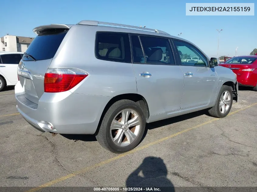 2010 Toyota Highlander Limited VIN: JTEDK3EH2A2155159 Lot: 40705005