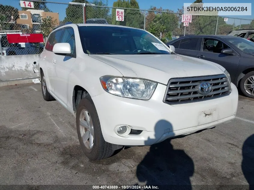 2010 Toyota Highlander Se V6 VIN: 5TDKK3EH0AS006284 Lot: 40743889