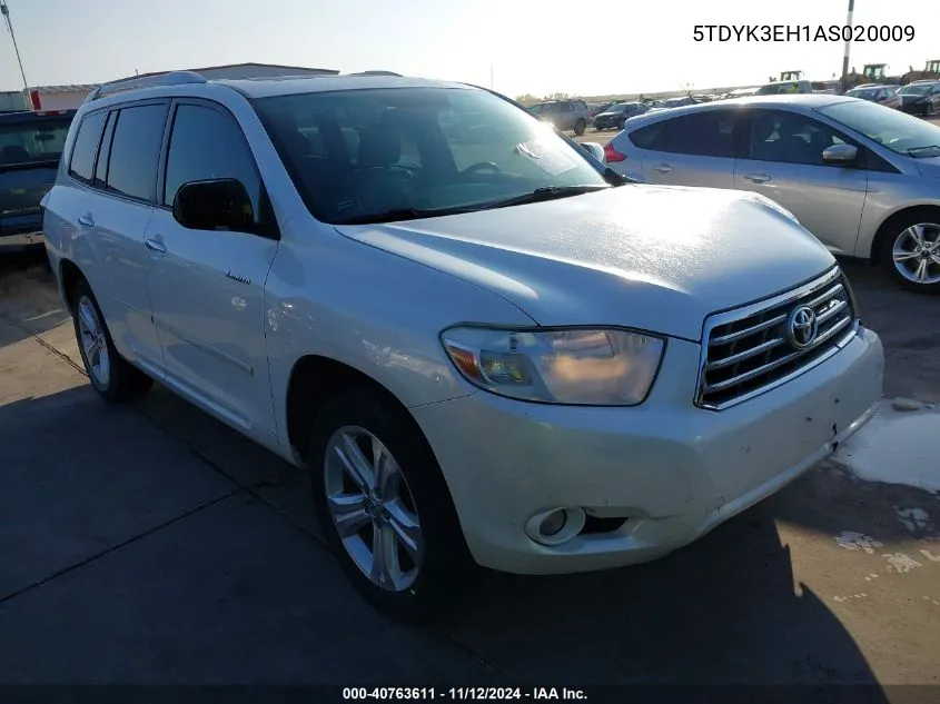 2010 Toyota Highlander Limited V6 VIN: 5TDYK3EH1AS020009 Lot: 40763611