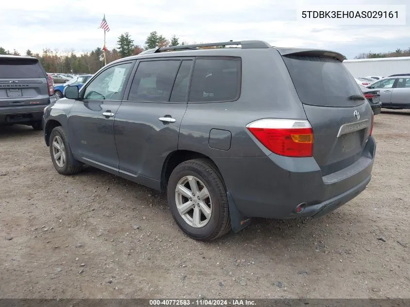 2010 Toyota Highlander Base V6 VIN: 5TDBK3EH0AS029161 Lot: 40772583