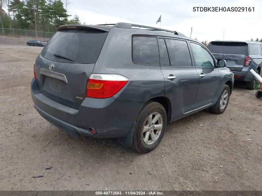 2010 Toyota Highlander Base V6 VIN: 5TDBK3EH0AS029161 Lot: 40772583