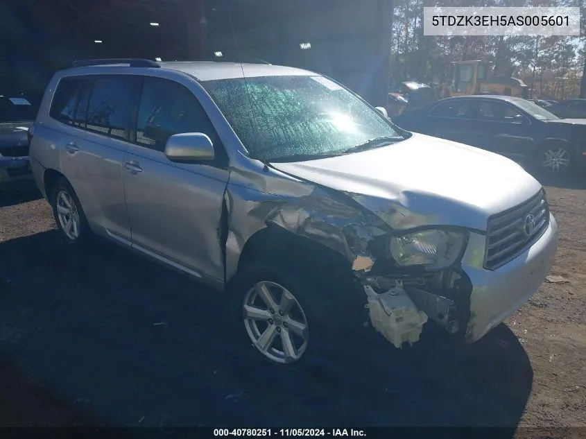 5TDZK3EH5AS005601 2010 Toyota Highlander Base V6