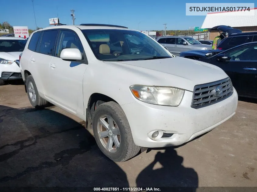 2010 Toyota Highlander Se V6 VIN: 5TDJK3EH1AS017774 Lot: 40827851