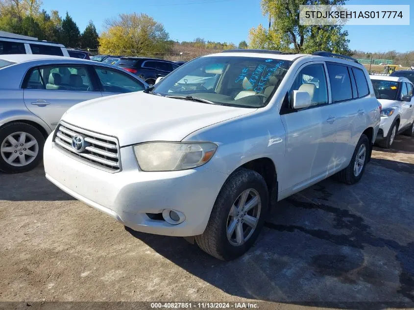 2010 Toyota Highlander Se V6 VIN: 5TDJK3EH1AS017774 Lot: 40827851