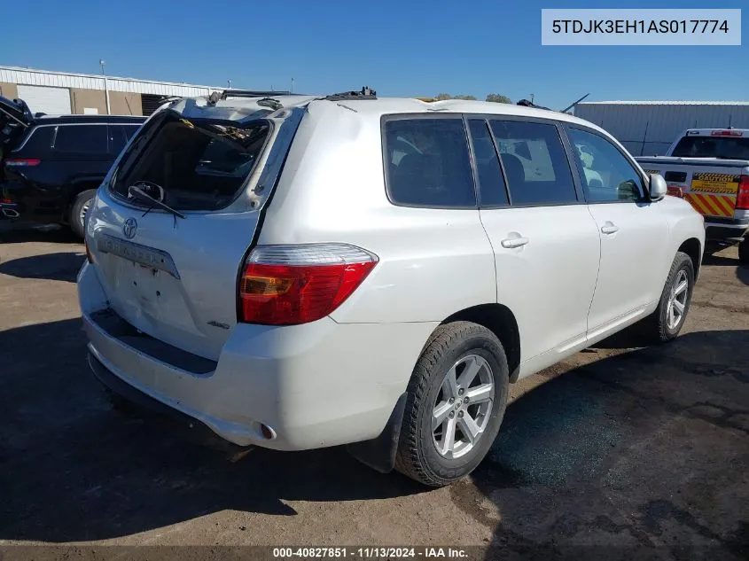 2010 Toyota Highlander Se V6 VIN: 5TDJK3EH1AS017774 Lot: 40827851