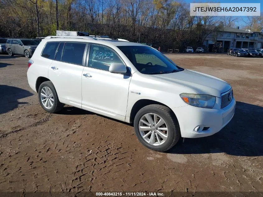 2010 Toyota Highlander Hybrid Limited V6 VIN: JTEJW3EH6A2047392 Lot: 40843215